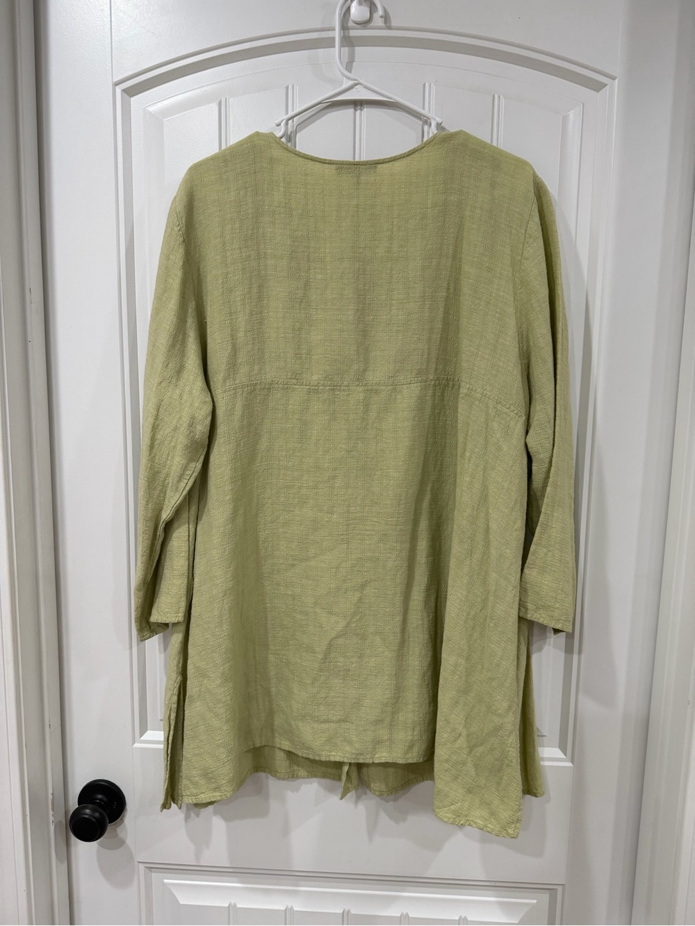 EUC Eileen Fisher Olive-Green Button Front Tunic Linen Blend - Picture 5 of 5